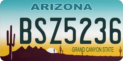 AZ license plate BSZ5236