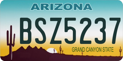 AZ license plate BSZ5237