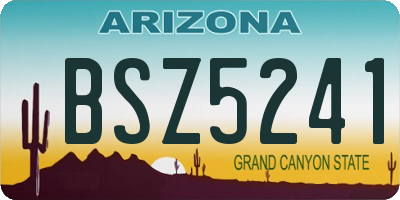 AZ license plate BSZ5241