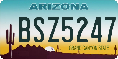 AZ license plate BSZ5247