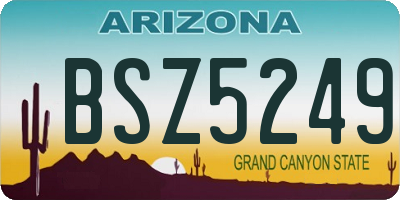 AZ license plate BSZ5249