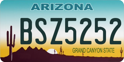 AZ license plate BSZ5252