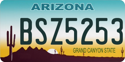 AZ license plate BSZ5253