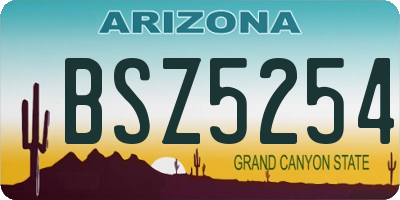 AZ license plate BSZ5254