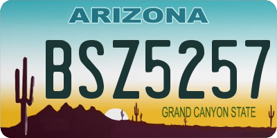 AZ license plate BSZ5257