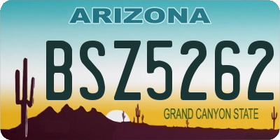 AZ license plate BSZ5262