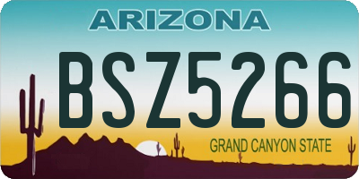 AZ license plate BSZ5266