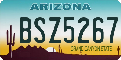 AZ license plate BSZ5267