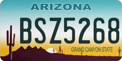 AZ license plate BSZ5268