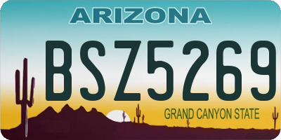 AZ license plate BSZ5269