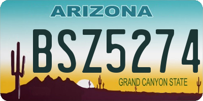 AZ license plate BSZ5274