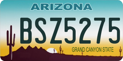 AZ license plate BSZ5275