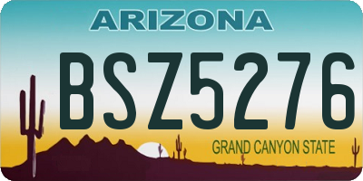 AZ license plate BSZ5276