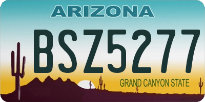 AZ license plate BSZ5277