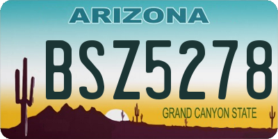 AZ license plate BSZ5278