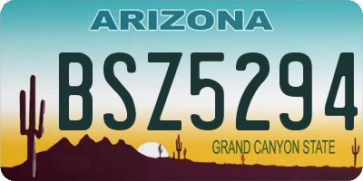 AZ license plate BSZ5294