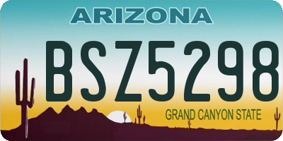 AZ license plate BSZ5298