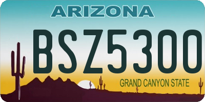 AZ license plate BSZ5300