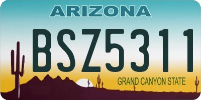 AZ license plate BSZ5311