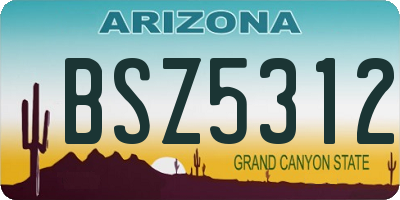 AZ license plate BSZ5312