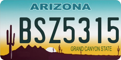 AZ license plate BSZ5315