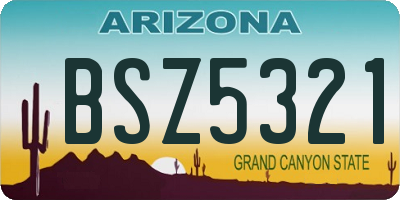 AZ license plate BSZ5321