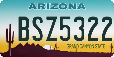 AZ license plate BSZ5322