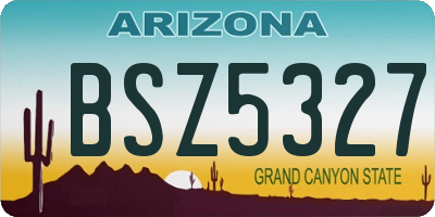 AZ license plate BSZ5327