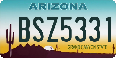 AZ license plate BSZ5331