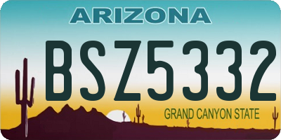 AZ license plate BSZ5332