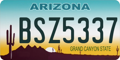 AZ license plate BSZ5337