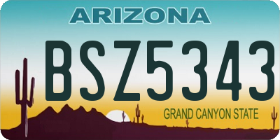 AZ license plate BSZ5343