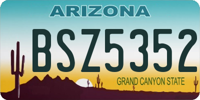 AZ license plate BSZ5352