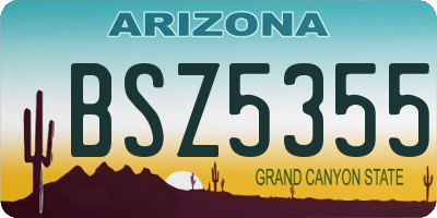 AZ license plate BSZ5355