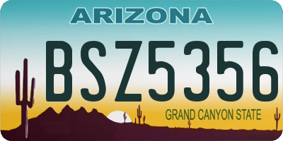 AZ license plate BSZ5356