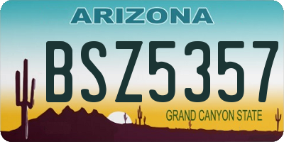 AZ license plate BSZ5357