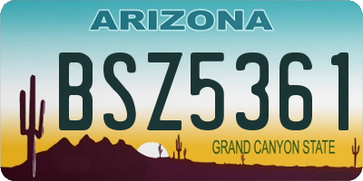 AZ license plate BSZ5361