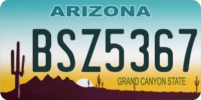 AZ license plate BSZ5367