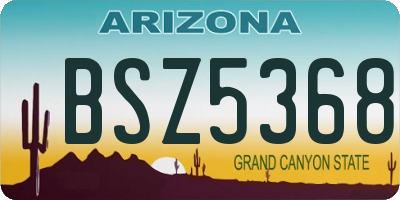 AZ license plate BSZ5368