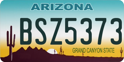 AZ license plate BSZ5373