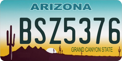 AZ license plate BSZ5376