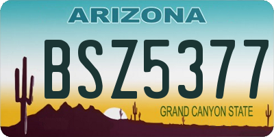 AZ license plate BSZ5377