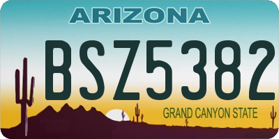 AZ license plate BSZ5382