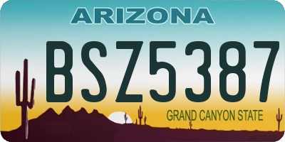 AZ license plate BSZ5387