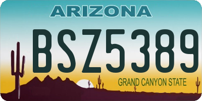 AZ license plate BSZ5389