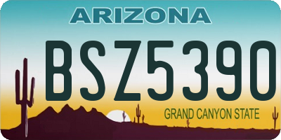 AZ license plate BSZ5390