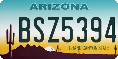 AZ license plate BSZ5394