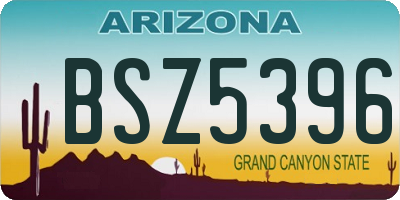 AZ license plate BSZ5396