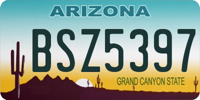 AZ license plate BSZ5397