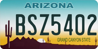 AZ license plate BSZ5402